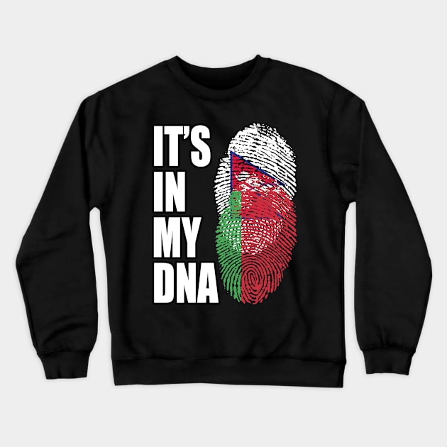 Belarusian And Nepalese Mix DNA Flag Heritage Crewneck Sweatshirt by Just Rep It!!